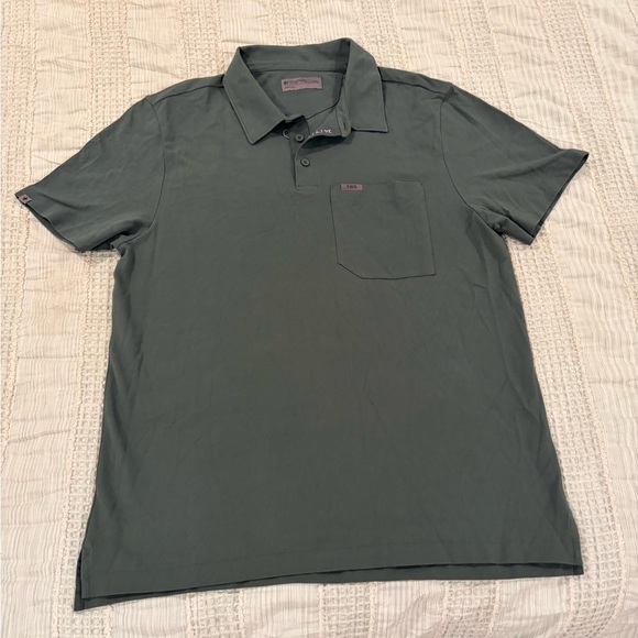 FIGS PRO Piqué Men’s Scrub Polo Green Short Sleeve Pima Cotton Large - Picture 2 of 8